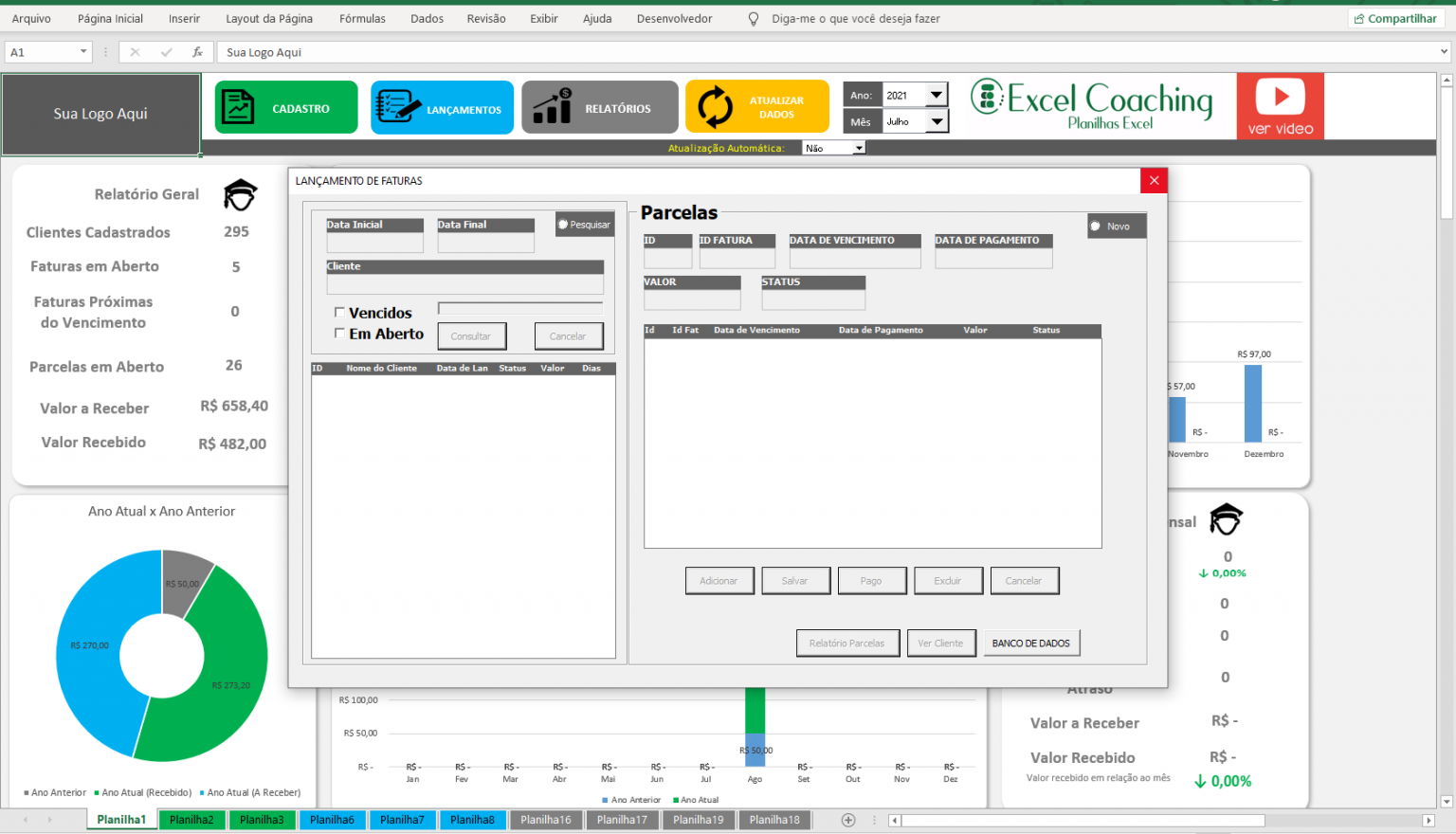 Planilha Controle De Mensalidades Em Excel Vba Excel Avan Ado