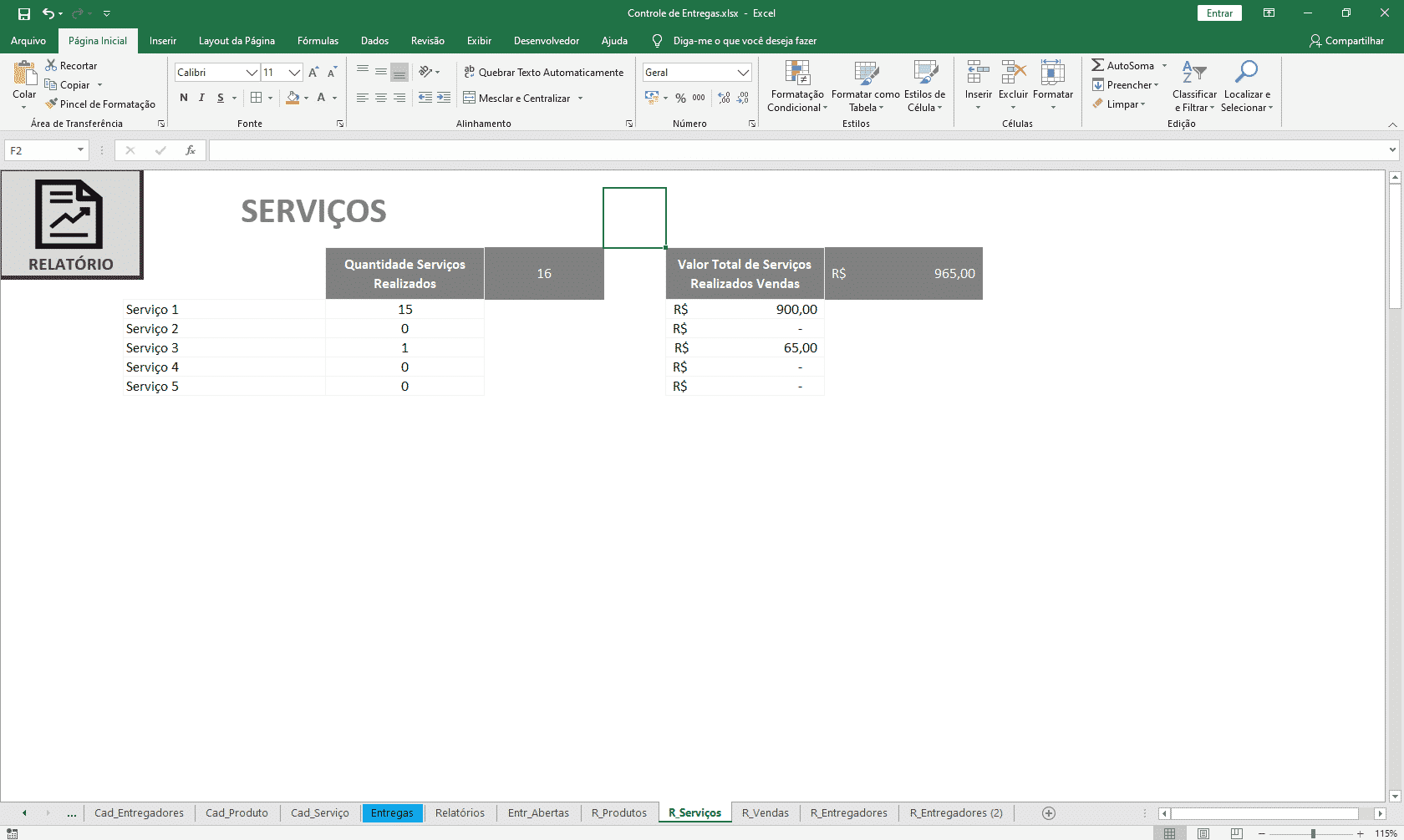 Planilha Controle De Entregas E Delivery Excel Avançado 8459