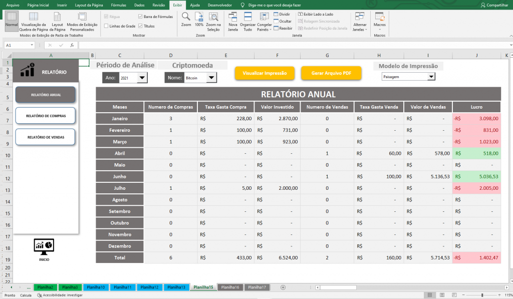 Planilha de Criptomoedas Controle de Bitcoin Excel Excel Avançado