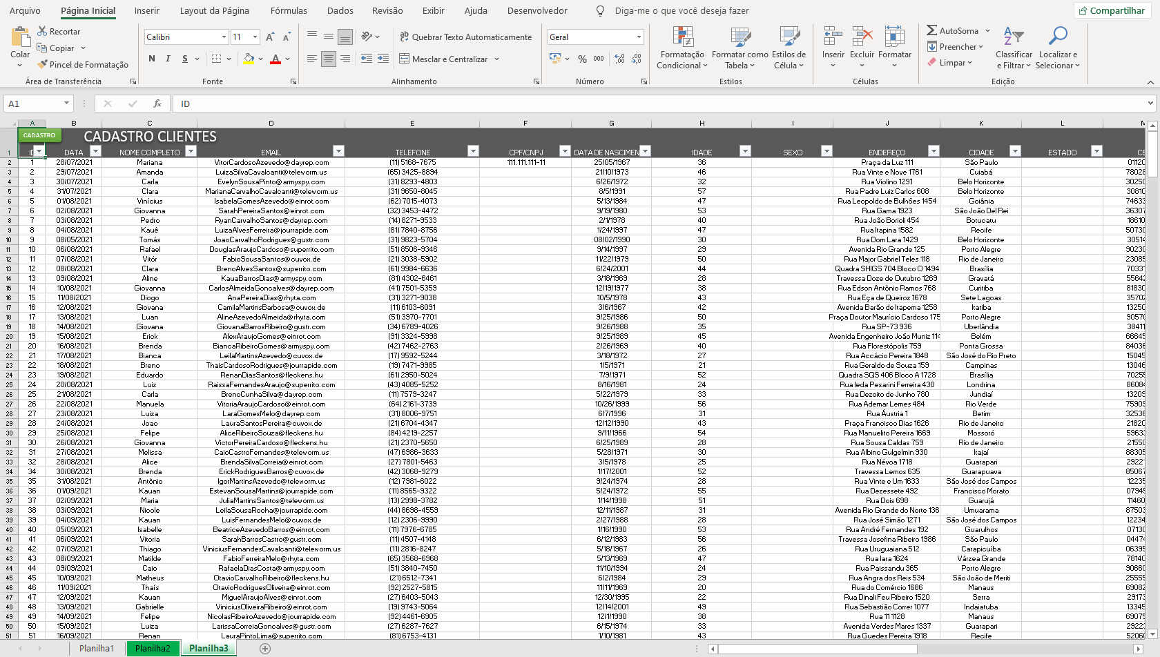 Planilha Cadastro De Clientes Excel Vba Excel Avançado 8104